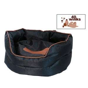  Anti Chew Oval Dog Bed   Black/Tan: Pet Supplies