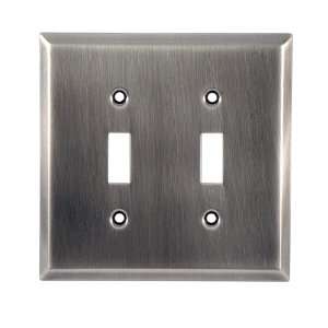   Faux Chrome Traditional Double Switch Wall Plate