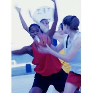  Group of Young Women Playing Basketball Premium 
