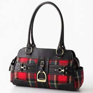NEW CHAPS $99 $79 Satchel $59 Shoulder Bag Crossbody Handbag Plaid 