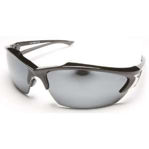   Khor Safety Glasses Black Frames Silver Mirror Lens
