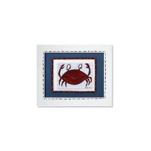  Doodlefish Crab Framed Double Mount Giclee Double Mount Green 