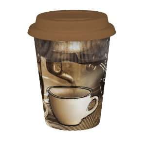  Konitz 9 Ounce Coffee Story Travel Mugs with Silicon Lid 