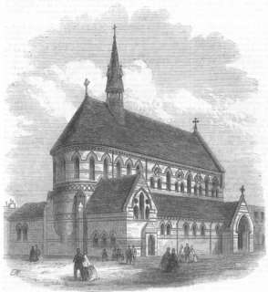 LONDON St Saviours Church, Hoxton, antique print, 1868  