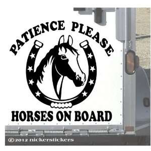   Horses on Board Horse Trailer Decal Sticker 15 x 15.5 Automotive