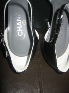 CHANEL Patent Metallic Heel Mary Jane Pumps Shoes 42 12  