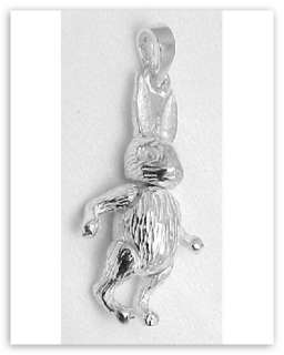 Moveable Rabbit Pendant Charm Movable Sterling Silver  