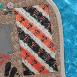  NCAA Texas Tech Red Raiders Candy Cane Beach Towel: Home 