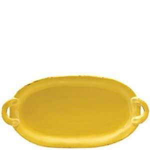  Vietri Cucina Fresca Saffron Oval Handled Platter 19 in L 