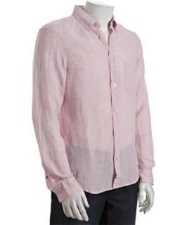 style #314648101 Burberry Brit pale pink linen button front shirt