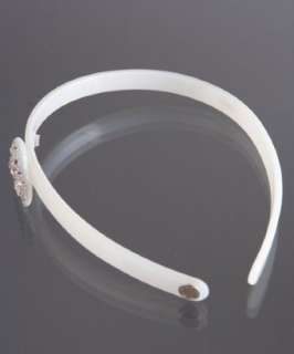 Marc by Marc Jacobs white crystal embellished dove hair band   