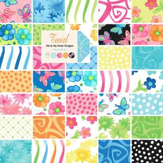 Me & My Sister Designs TWIRL 10 Layer Cake Fabric Quilting Squares 