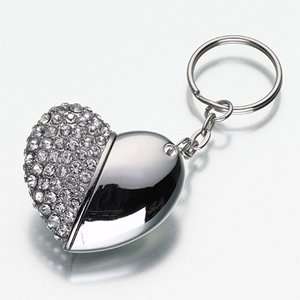   GB heart shape Crystal Jewelry USB Flash drive keychain: Electronics