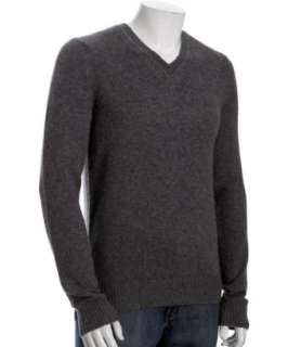 Theory dark grey cashmere Asker v neck sweater   