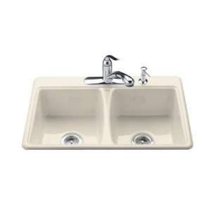 Kohler Deerfield Self Rimming Kitchen Sink With 4 Hole Faucet Drilling 