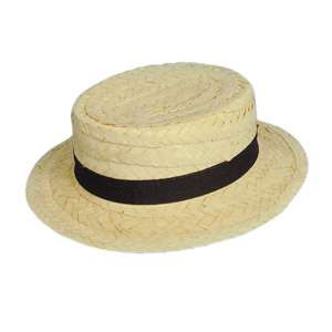 Straw boater hat for school days fancy dress or for summer fun 