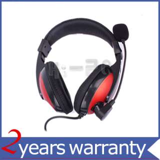   Headphone Headset Microphone With Red For PC Laptop/Notebook Computer