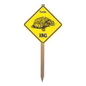  Turtle (land) Xing Caution Crossing Yard Sign on a Stake 
