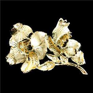 Luxury 4.92 Orchid Flower Brooch Pin Swarovski Crystal  