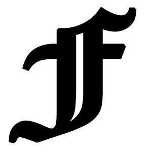  Old English Lettering Letter F White Decal Automotive