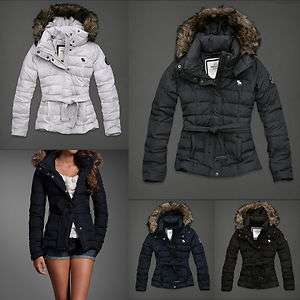   Womens Down Feather Puffer Puffy Jacket Coat Outerwear Fur Hood
