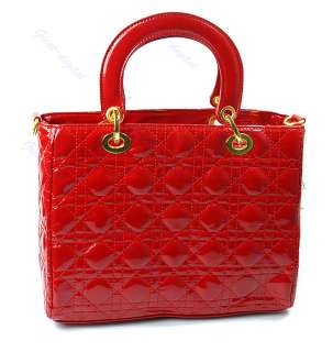   Lady New Patent Leather Lady Quilted Tote Shoulder Handbags  