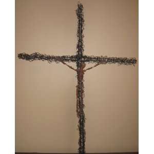    Contemporary Wire Crucifix Sculpture Wall Hanging 