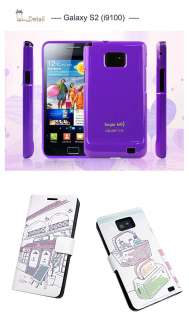 SAMSUNG Galaxy S2 (i9100) Diary Flip Case Cover BOY & GIRL +Cleaner 