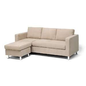  Tampere Beige Microfiber Modern Sectional Sofa with Reversible Chaise