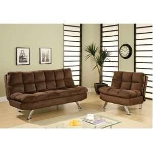  Brooks Microfiber Convertible Sofa and Chair Set