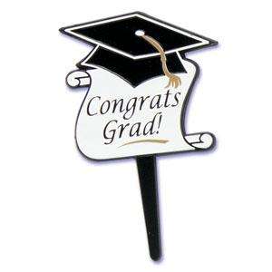 12 Graduation Large Congrats Grad Sign Picks Cupcake  