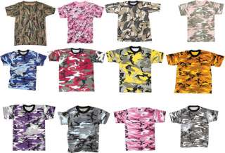 Army Camouflage Tee Military Camo Top Stylish T Shirt  