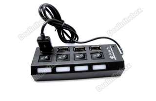 Port USB 2.0 High Speed HUB ON/OFF Sharing Switch For Laptop PC 