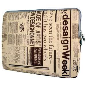  13 inch Newspaper Pattern Notebook Laptop Sleeve Bag 