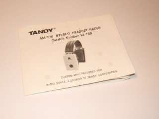   TANDY AM/FM transistor radio HEADSET, HEADPHONES, boxed, retro  