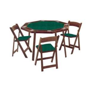  Kestell Ranch Oak Folding Poker Table with Dark Green 