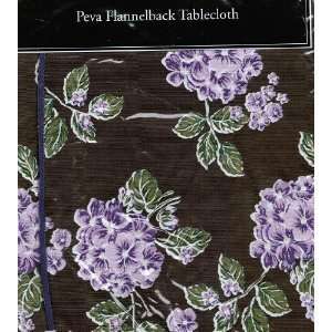 Laura Ashley Tablecloth with Peva Flannelback 52x70 Oblong Hydrangeas 