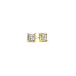 ZALES Diamond Accent Micro Pave Square Stud Earrings in 10K Two Tone 