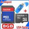 Samsung 8GB MicroSD TF Memory Card With Adapter Reader  