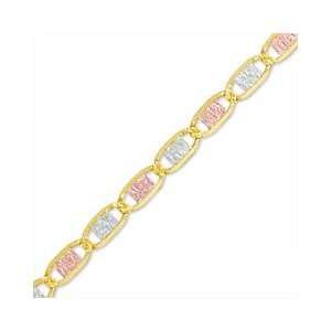  Pavï¿½ Valentino Chain Bracelet   7 10K Tri Tone Gold 