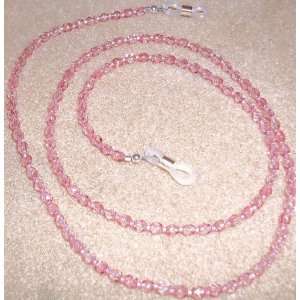  Pink Crystal Beads Eyeglass Holder Chain 