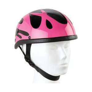 com Embossed Flame Novelty Hat Large Gloss Black Exterior Gloss Pink 