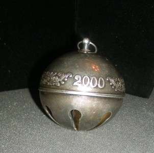 2000 WALLACE 30th Annual Silver Sleigh Bell Ornament  