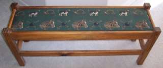 Equestrian The Hunt BENCH with TAPESTRY for HORSE TRAILER   BEDROOM