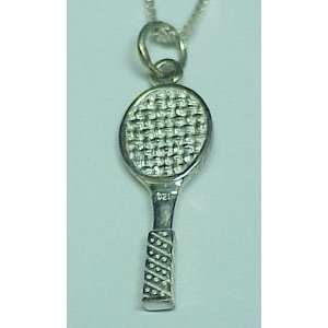    Sterling Silver Tennis Racquet Charm (Brand New)