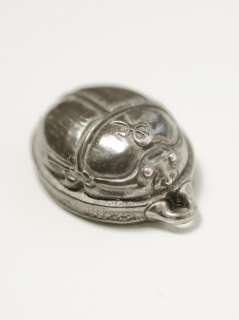 Silver Scarab Amulet W/ Heart Spell in Book of the Dead  