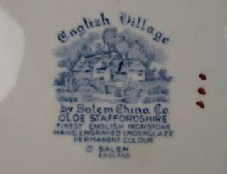 Lovely BLUE ENGLISH VILLAGE DINNER PLATE Staffordshire SALEM CHINA CO 