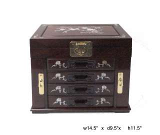 Chinese Mother Pearl Inlay Jewelry Box Chest fs119  