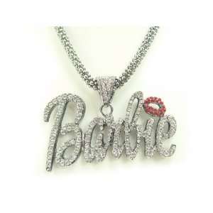    Nicki Minaj Barbie Necklace (Clear Stone with Red Lip): Jewelry