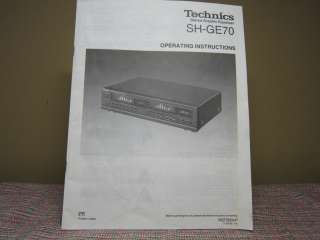 Technics SH GE70 Stereo Graphic Equalizer   Great condition  